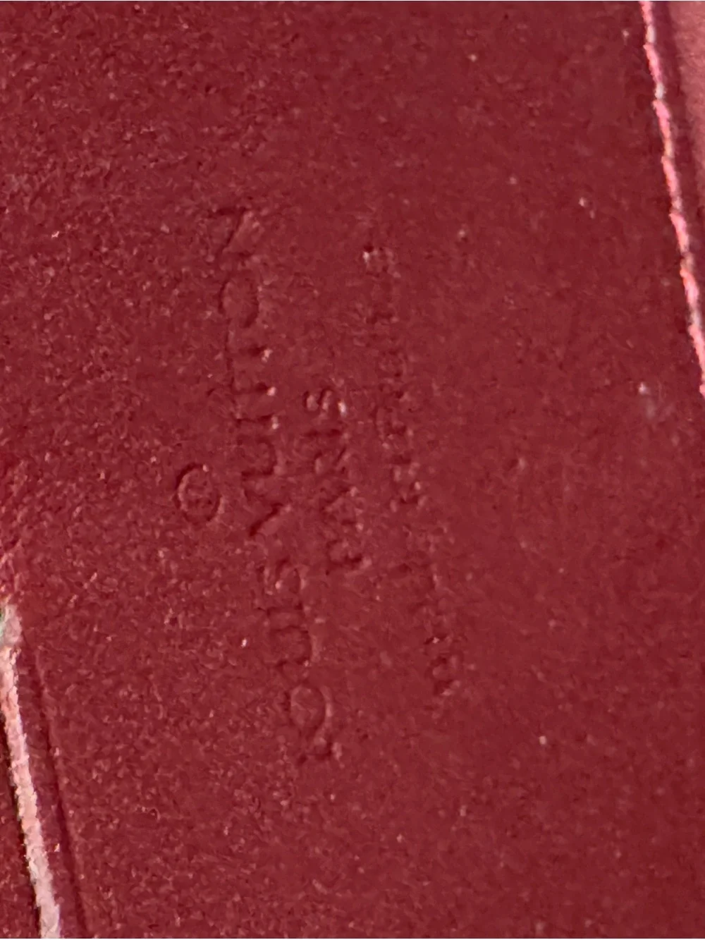 Louis Vuitton Burgundy Vernis Gold-Tone Zip Pull Wallet